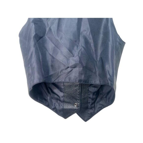 Wilson Leather Vest Womens Medium Button down Biker Moto Goth 90s Vintage Retro - Picture 10 of 11